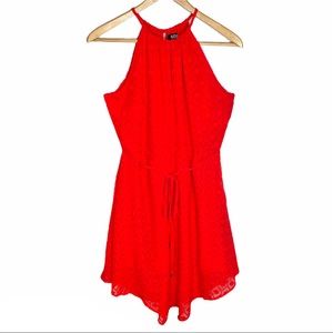 a.n.a Halter Dress w Asymmetric Hemline Red Medium